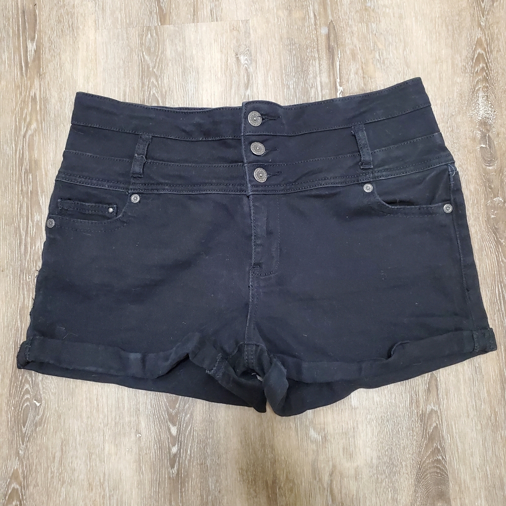 Kiss Black High Waist Shorts